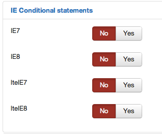 Selecting IE conditional stylesheets that we want to include